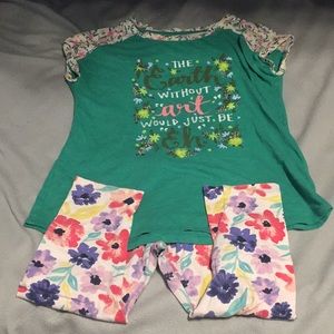 Shirt and pants set flower pattern design